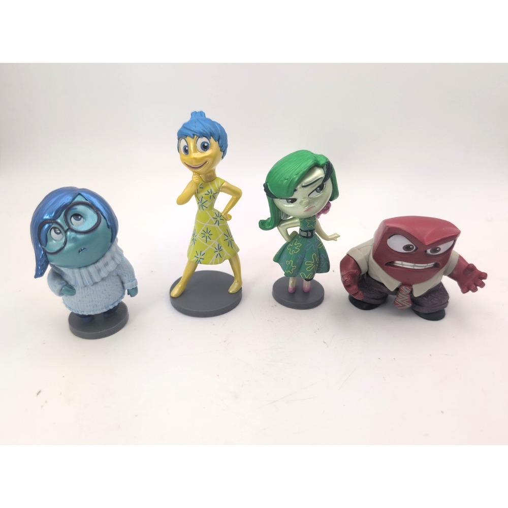 Disney Pixar Inside Out 4pc PVC Figurine Set | Used Joy Sadness Disgust Anger